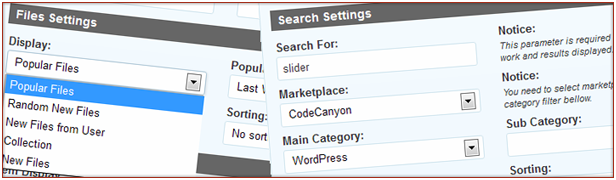 Get items based on search query and other criteria